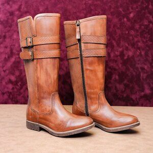 Roan X Bed Stu Women Ellia Western Riding Tan Burnished Leather Boots 7.5